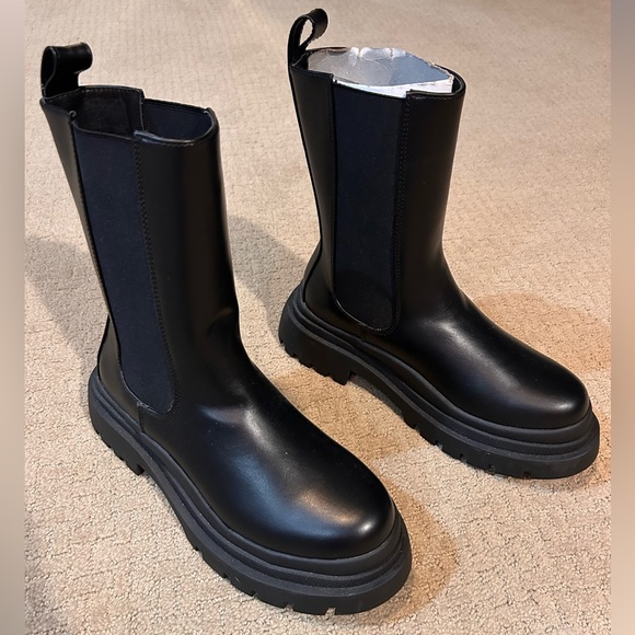 ASOS New Never Worn Black Platform Boots size 8 - Picture 2 of 3